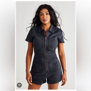 Free people Lennox romper denim